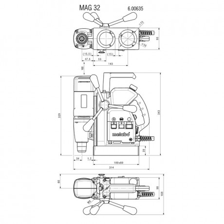 Дрель на магнитной стойке Metabo MAG 32 600635500