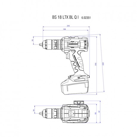 Аккумуляторная дрель-шуруповёрт Metabo BS 18 LTX BL Q I 602351660