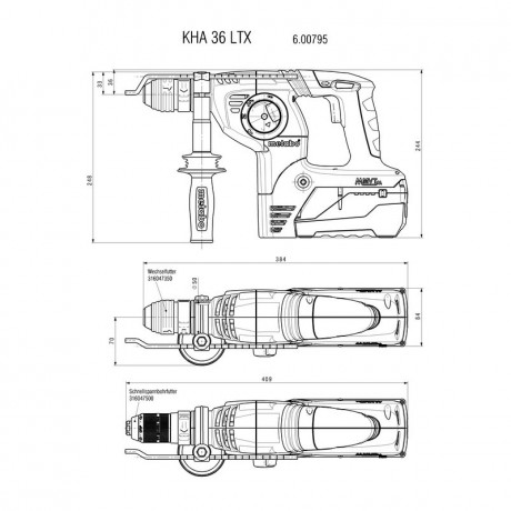 Аккумуляторный перфоратор Metabo KHA 36 LTX 600795650