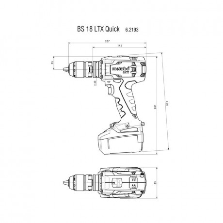 Аккумуляторная дрель-шуруповёрт Metabo BS 18 LTX QUICK 602193650