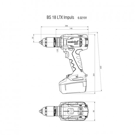 Аккумуляторная дрель-шуруповёрт Metabo BS 18 LTX IMPULS 602191650