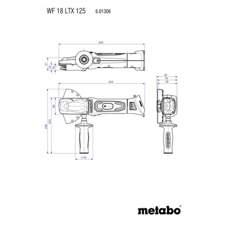 Аккумуляторная угловая шлифмашина Metabo WF 18 LTX 125 QUICK 601306660