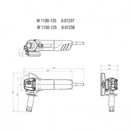 Угловая шлифмашина Metabo W 1100-125 601237010