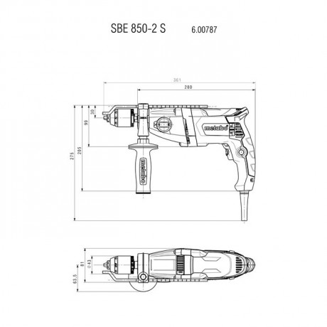 Ударная дрель Metabo SBE 850-2 S 600787500