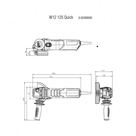 Угловая шлифмашина Metabo W 12-125 QUICK 600398500