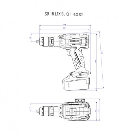 Аккумуляторная ударная дрель Metabo SB 18 LTX BL Q I 602353500