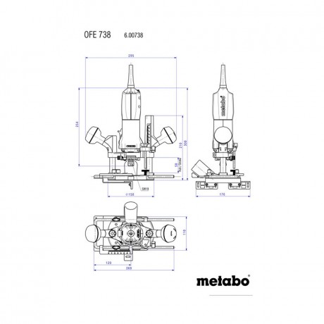 Верхний фрезер Metabo OFE 738 600738000
