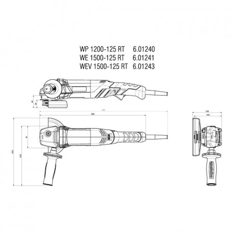 Угловая шлифмашина Metabo WE 1500-125 RT 601241000