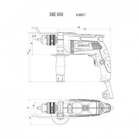 Ударная дрель Metabo SBE 650 SET 600671870