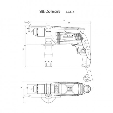 Ударная дрель Metabo SBE 650 IMPULS 600672000