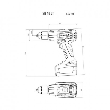 Аккумуляторная ударная дрель Metabo SB 18 LT 602103890