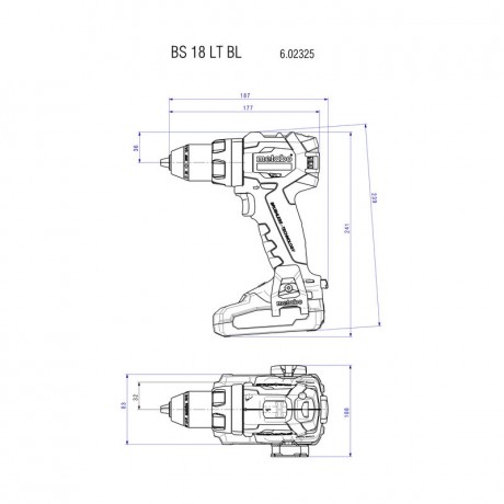 Аккумуляторная дрель-шуруповёрт Metabo BS 18 LT BL 602325890