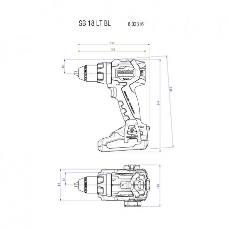 Аккумуляторная ударная дрель Metabo SB 18 LT BL 602316890