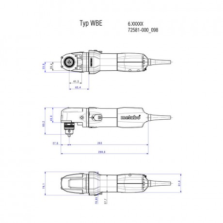 Угловая дрель Metabo WBE 700 600512000