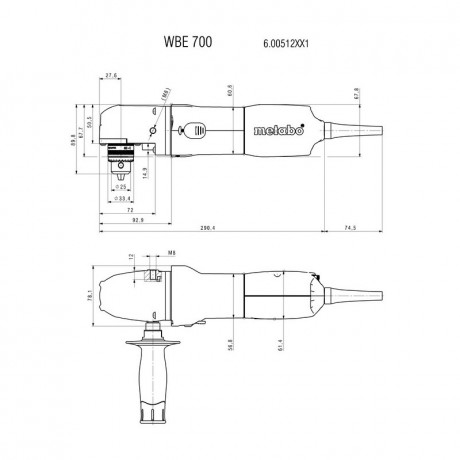 Угловая дрель Metabo WBE 700 600512000