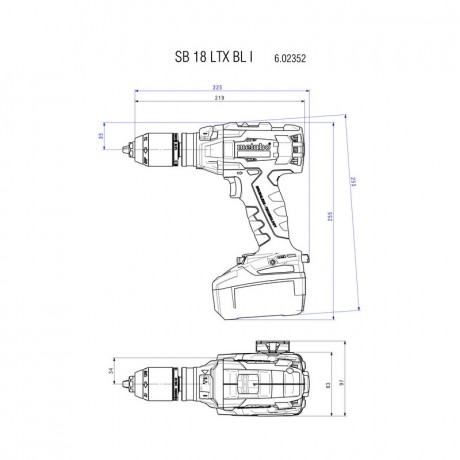Аккумуляторная ударная дрель Metabo SB 18 LTX BL I 602352840
