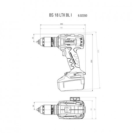 Аккумуляторная дрель-шуруповёрт Metabo BS 18 LTX BL I 602350840