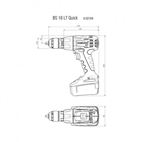 Аккумуляторная дрель-шуруповёрт Metabo BS 18 LT QUICK 602104890