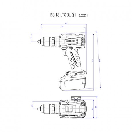 Аккумуляторная дрель-шуруповёрт Metabo BS 18 LTX BL Q I 602351650