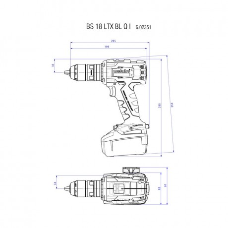 Аккумуляторная дрель-шуруповёрт Metabo BS 18 LTX BL Q I 602351840