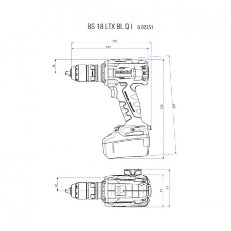 Аккумуляторная дрель-шуруповёрт Metabo BS 18 LTX BL Q I 602351890