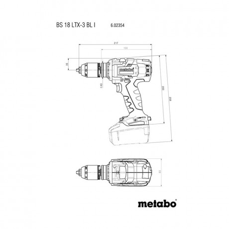 Аккумуляторная дрель-шуруповёрт Metabo BS 18 LTX-3 BL I 602354890