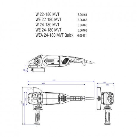 Угловая шлифмашина Metabo W 24-180 MVT 606466000