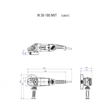 Угловая шлифмашина Metabo W 26-180 MVT 606473000