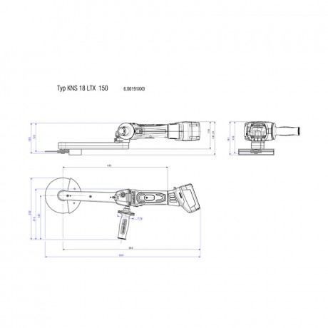 Аккумуляторный шлифователь угловых сварных швов Metabo KNS 18 LTX 150 600191850