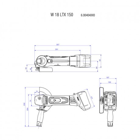 Аккумуляторная угловая шлифмашина Metabo W 18 LTX 150 QUICK 600404650