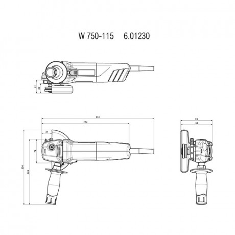 Угловая шлифмашина Metabo W 750-115 601230000
