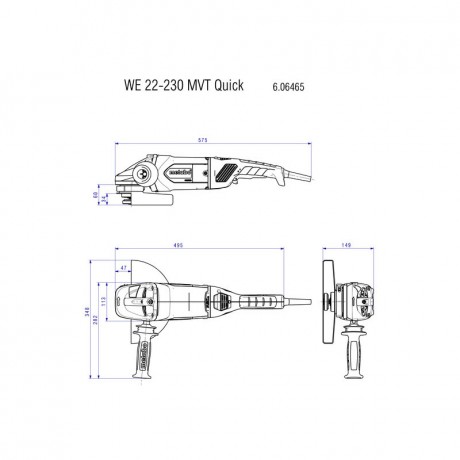 Угловая шлифмашина Metabo WE 22-230 MVT QUICK 606465000