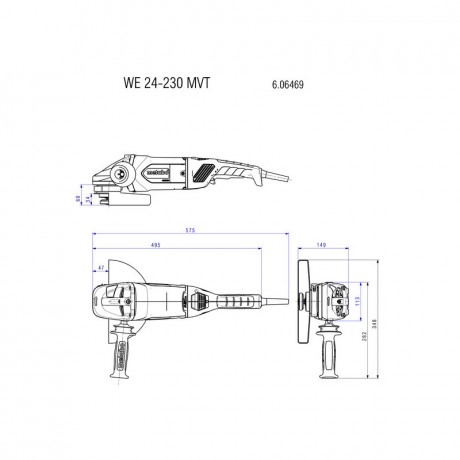 Угловая шлифмашина Metabo WE 24-230 MVT 606469000