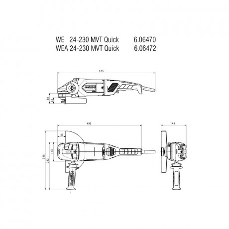 Угловая шлифмашина Metabo WE 24-230 MVT QUICK 606470000