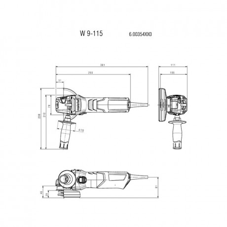 Угловая шлифмашина Metabo W 9-115 600354000
