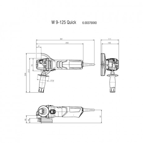 Угловая шлифмашина Metabo W 9-125 600376010