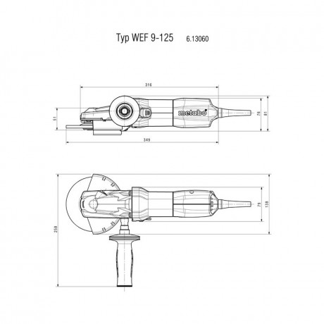 Угловая шлифмашина Metabo WEF 9-125 QUICK 613060000