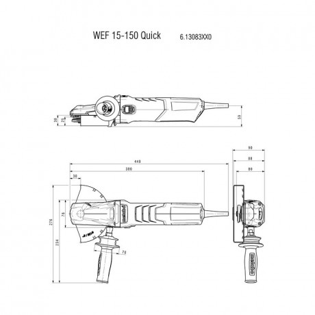 Угловая шлифмашина Metabo WEF 15-150 QUICK 613083000