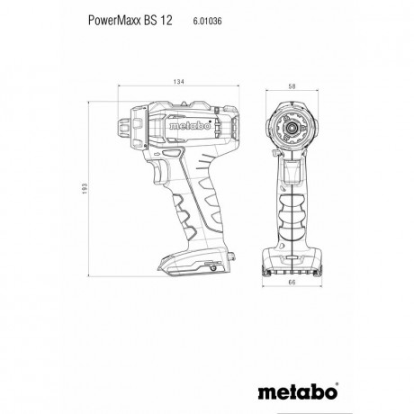 Аккумуляторная дрель-шуруповёрт Metabo PowerMaxx BS 12 601036500