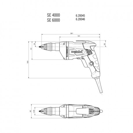 Шуруповёрт для гипсокартона Metabo SE 6000 + SM 5-55 620046500