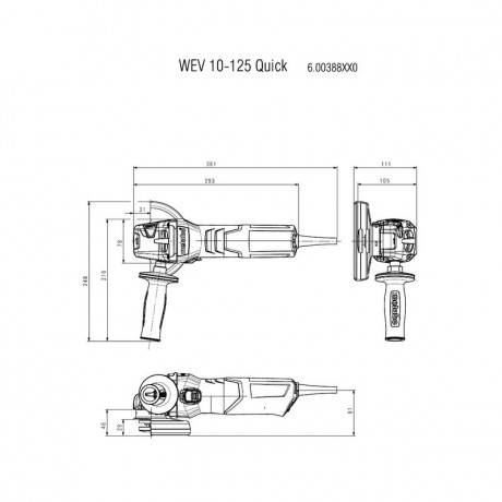 Угловая шлифмашина Metabo WEV 10-125 QUICK 600388500