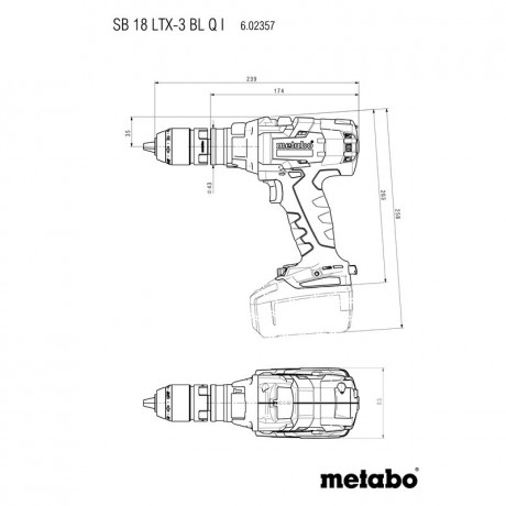 Аккумуляторная ударная дрель Metabo SB 18 LTX-3 BL Q I 602357650