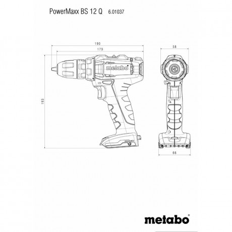 Аккумуляторная дрель-шуруповёрт Metabo PowerMaxx BS 12 Q 601037840
