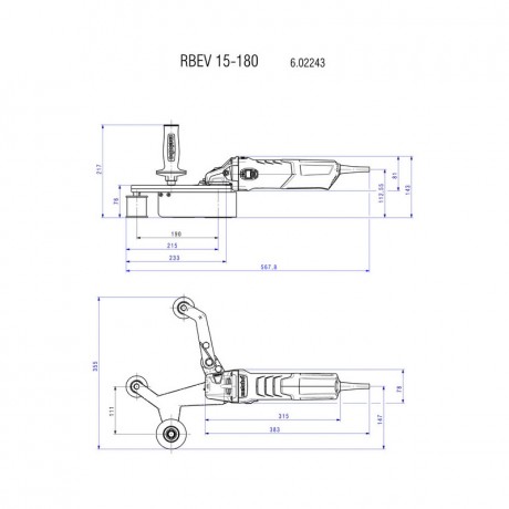 Шлифователь для труб Metabo RBE 15-180 SET 602243500