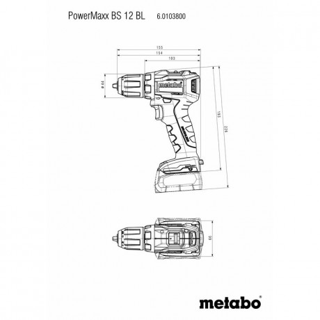 Аккумуляторная дрель-шуруповёрт Metabo PowerMaxx BS 12 BL 601038840