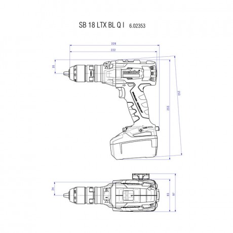 Аккумуляторная ударная дрель Metabo SB 18 LTX BL Q I 602353890