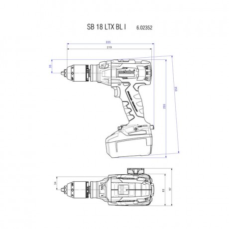Аккумуляторная ударная дрель Metabo SB 18 LTX BL I 602352890