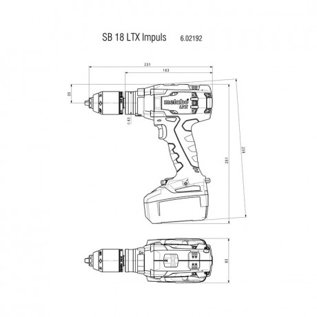Аккумуляторная ударная дрель Metabo SB 18 LTX IMPULS 602192890