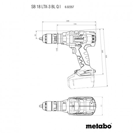 Аккумуляторная ударная дрель Metabo SB 18 LTX-3 BL Q I 602357890