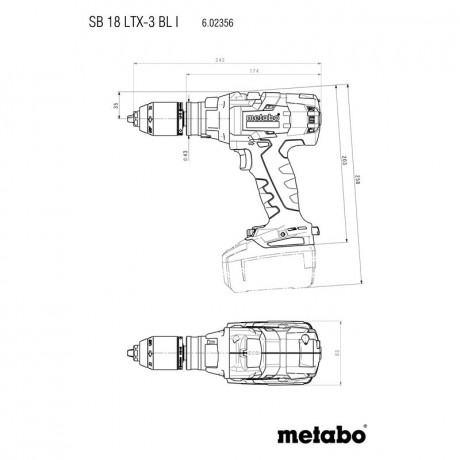 Аккумуляторная ударная дрель Metabo SB 18 LTX-3 BL I 602356890